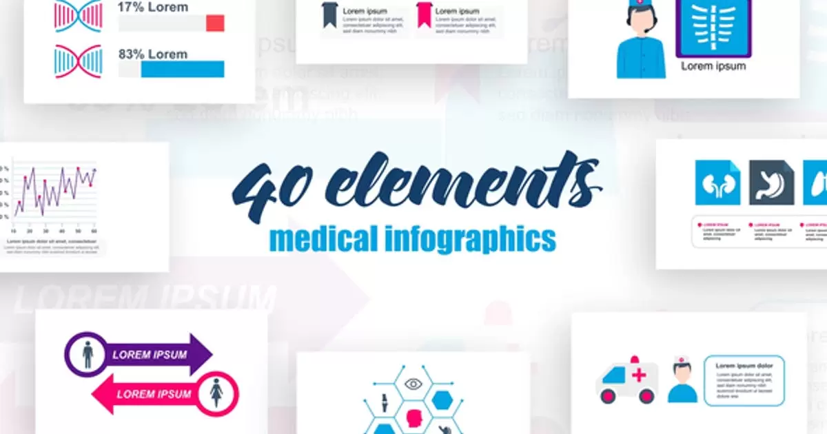医学医疗医院信息图表第28卷AE视频模版Medical Infographics Vol.28插图