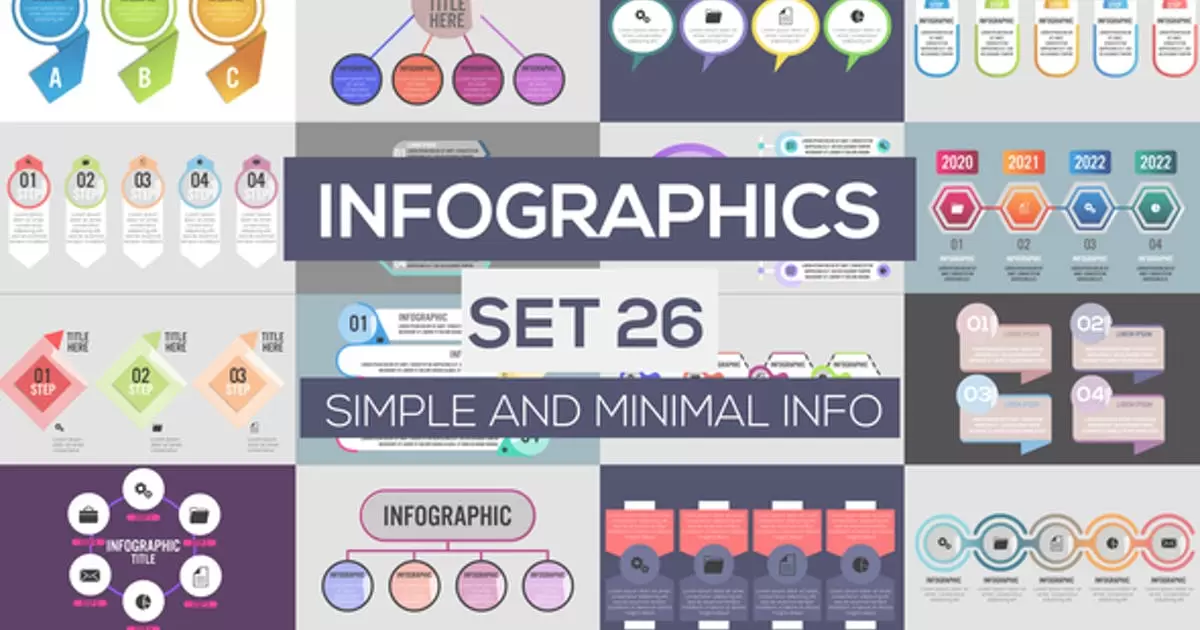信息图表集26AE视频模版Infographics Set 26插图