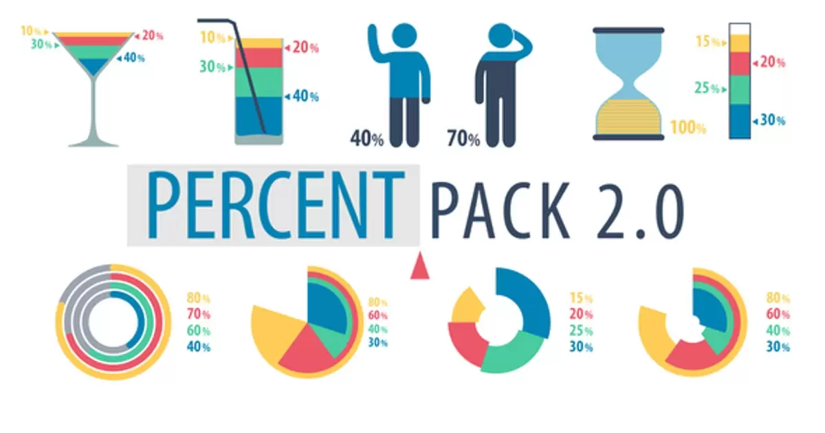 百分比动画元素包装2.0AE视频模版Percent Pack 2.0插图