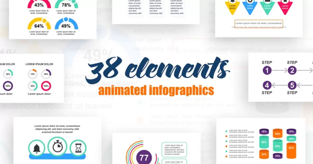 公司信息图表第35组动画数据图AE视频模版Corporate Infographics Vol.35插图