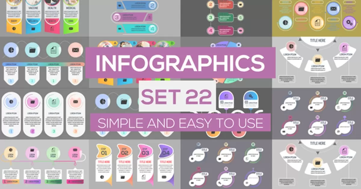 信息图表集信息采集标签图AE视频模版Infographics Set 22插图