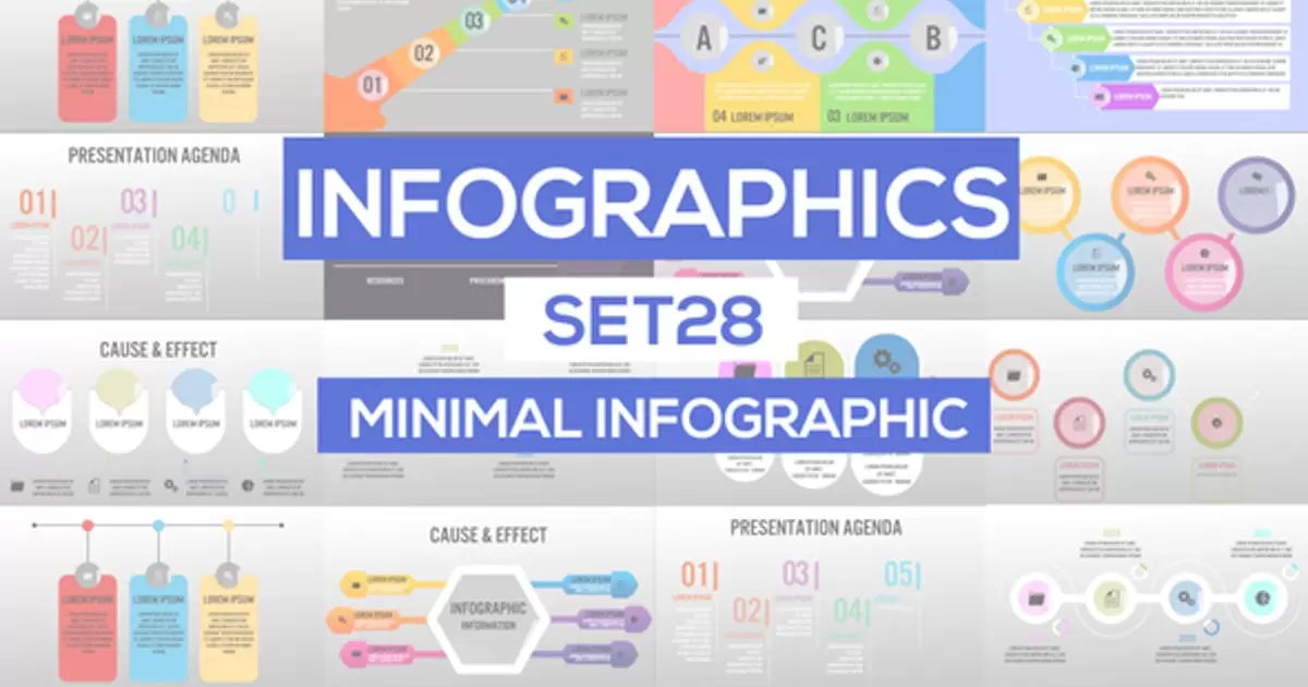 信息图表集28套动画素材AE视频模版Infographics Set 28插图