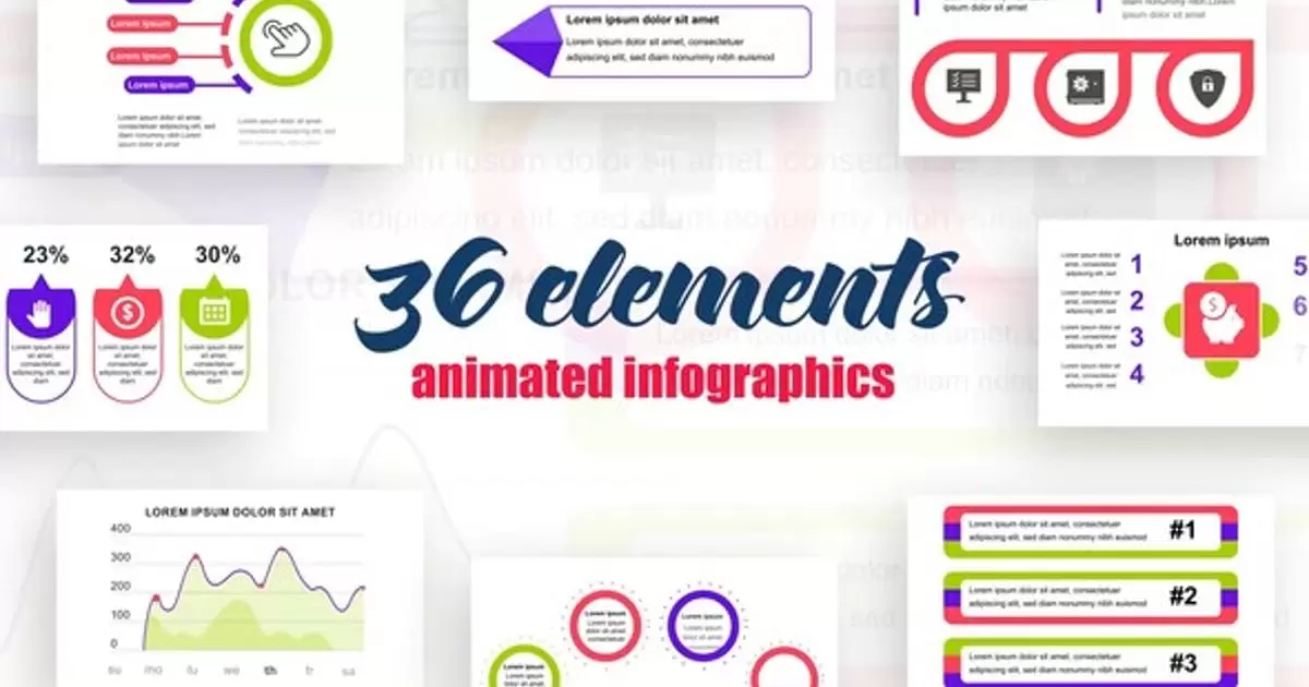 信息图表第5卷元素动画AE视频模版Infographics Vol.5插图