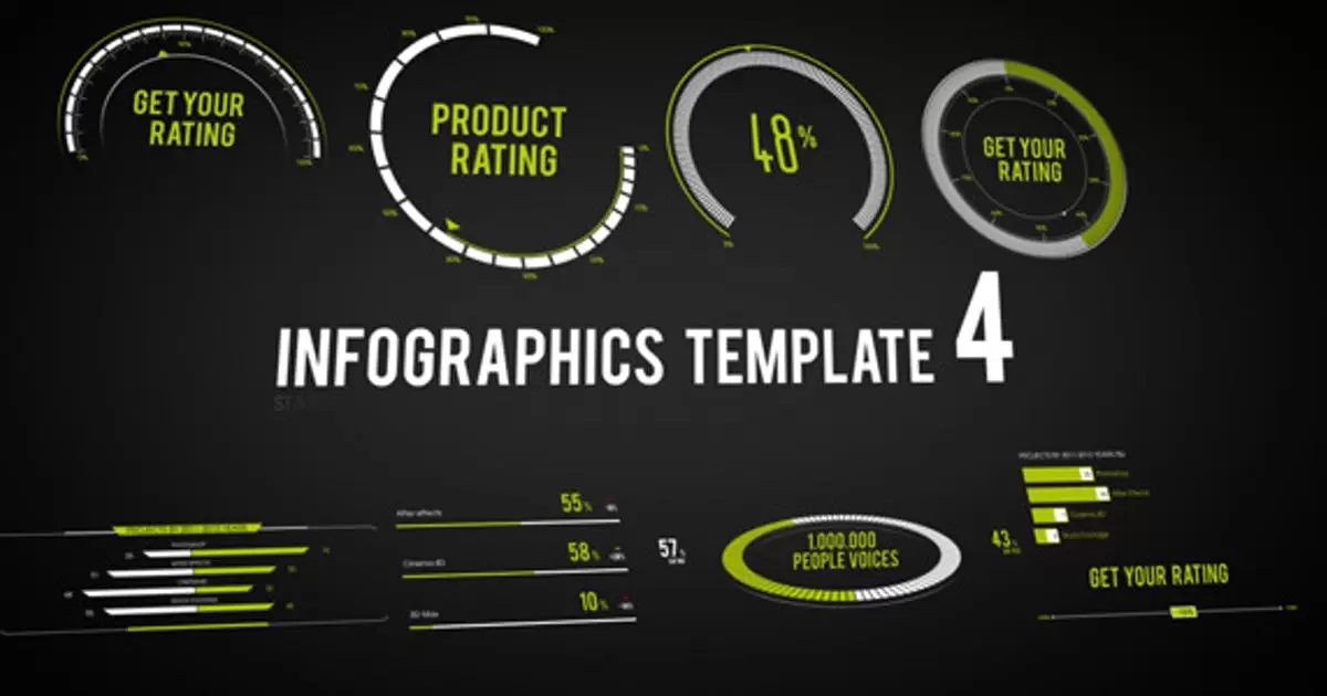 信息图表模板数字显示动画条AE视频模版Infographics Template 4插图