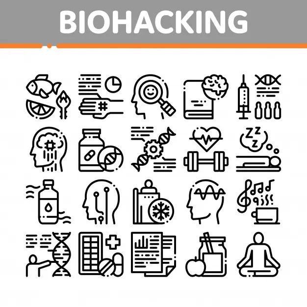 优质矢量生物黑客收集元素图标Biohacking collection elements icons set | Premium Vector Biohacking collection elements icons set | Premium Vector插图