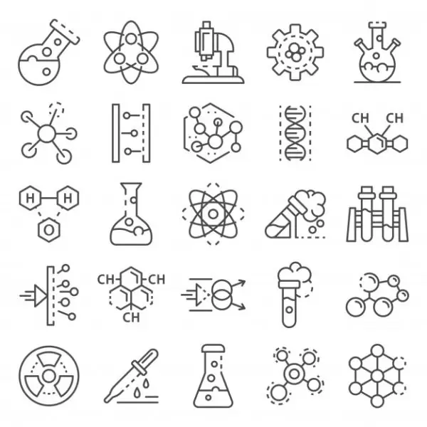 化学实验室用品图标集Chemistry lab icon set. outline set of chemistry lab vector icons | Premium Vector免费下载