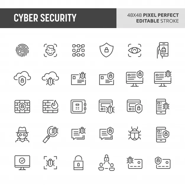 优质矢量网络安全图标集插图