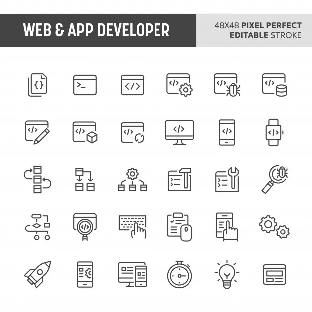 Web & app网页开发图标插图