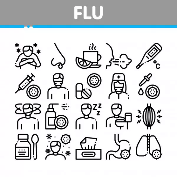 流感症状医学收集图标免费下载