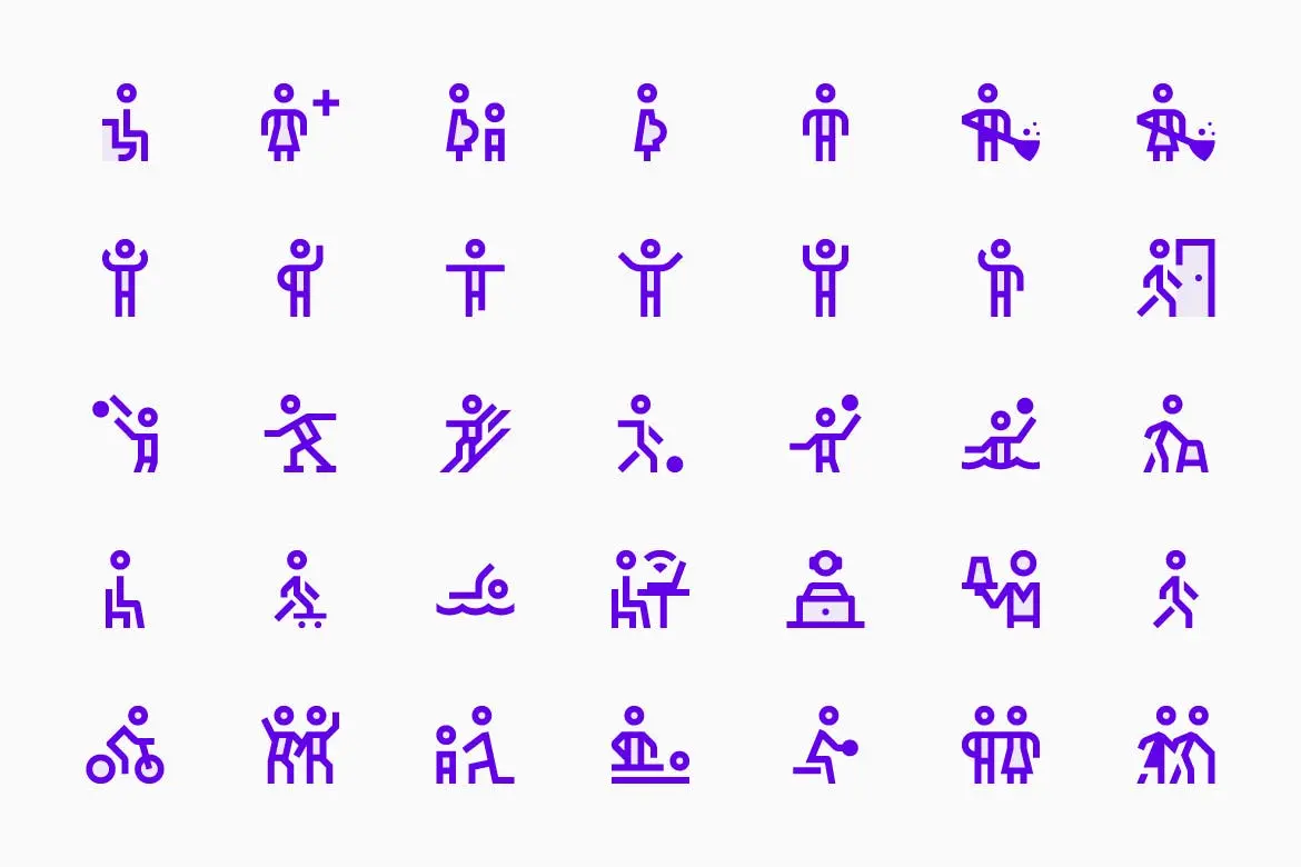 35个专业的时尚高端简约人物活动图标icon集合-3插图1