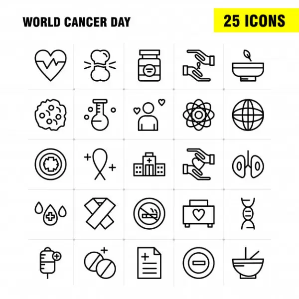 世界癌症日矢量图标免费下载