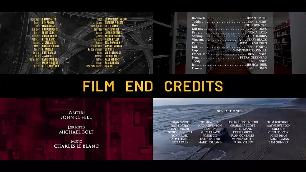 PR预设-83个电影片头片尾滚动文字动画 Film End Credits