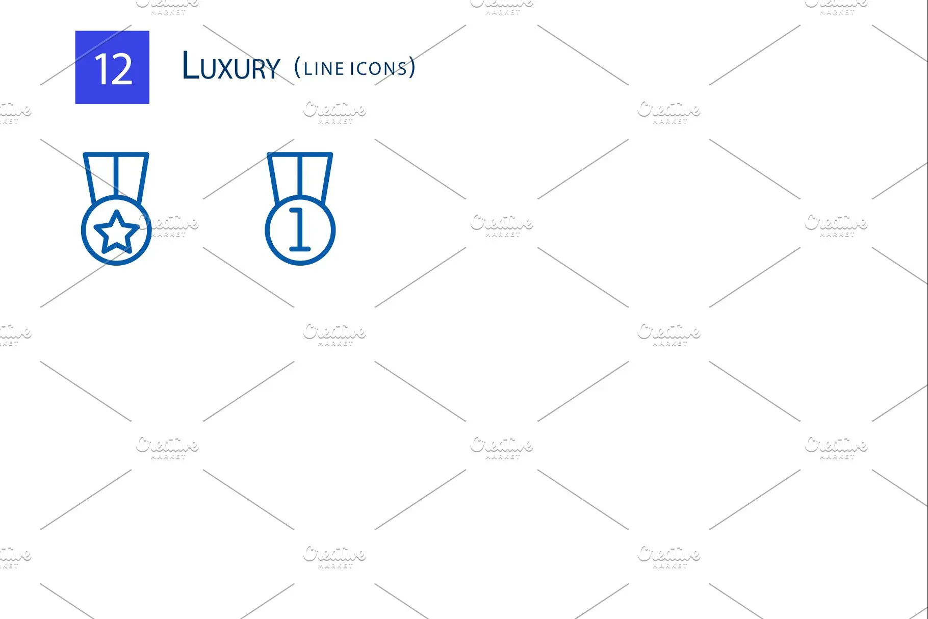 奢华矢量图标 12 Luxury Line Icons插图1