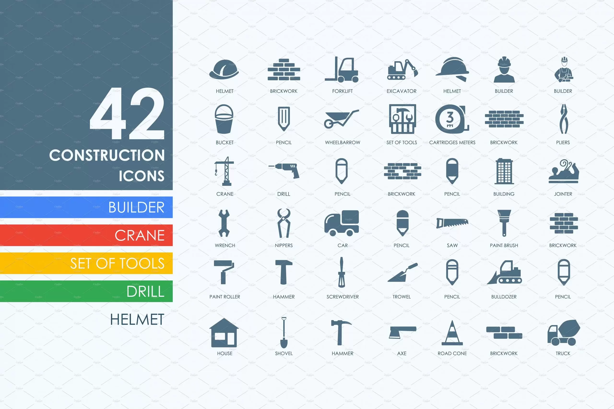 建设图标素材 42 construction icons插图