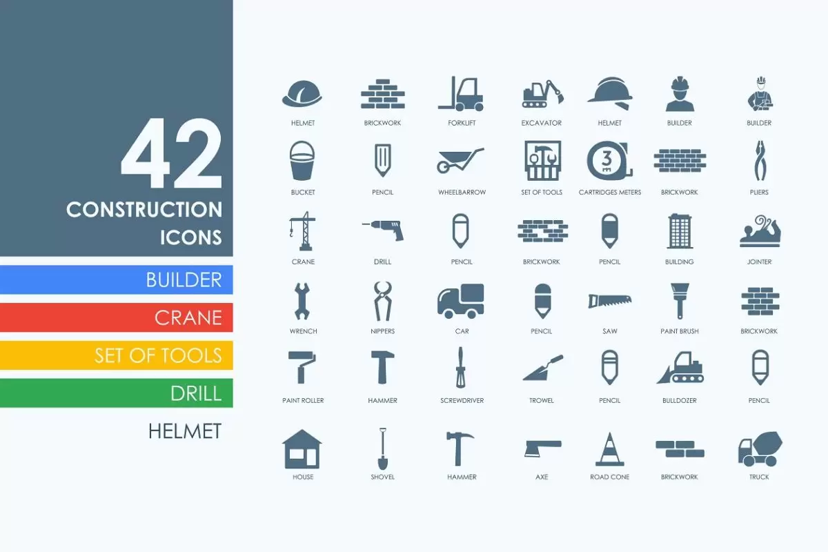 建设图标素材 42 construction icons免费下载