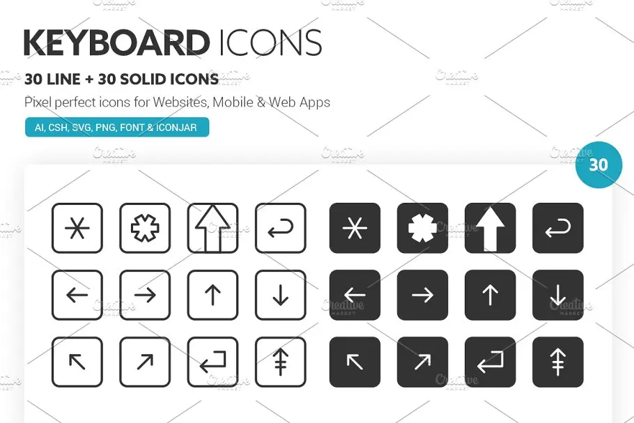 键盘图标素材 Keyboard Icons插图