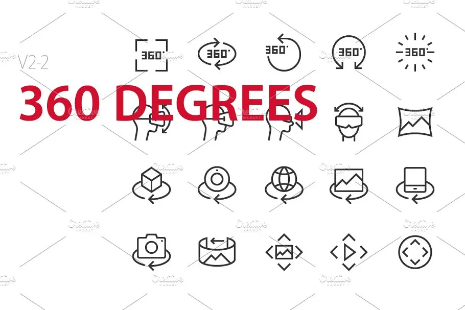 360度图标素材 40 360 degrees UI icons插图1 360度图标素材 40 360 degrees UI icons插图1