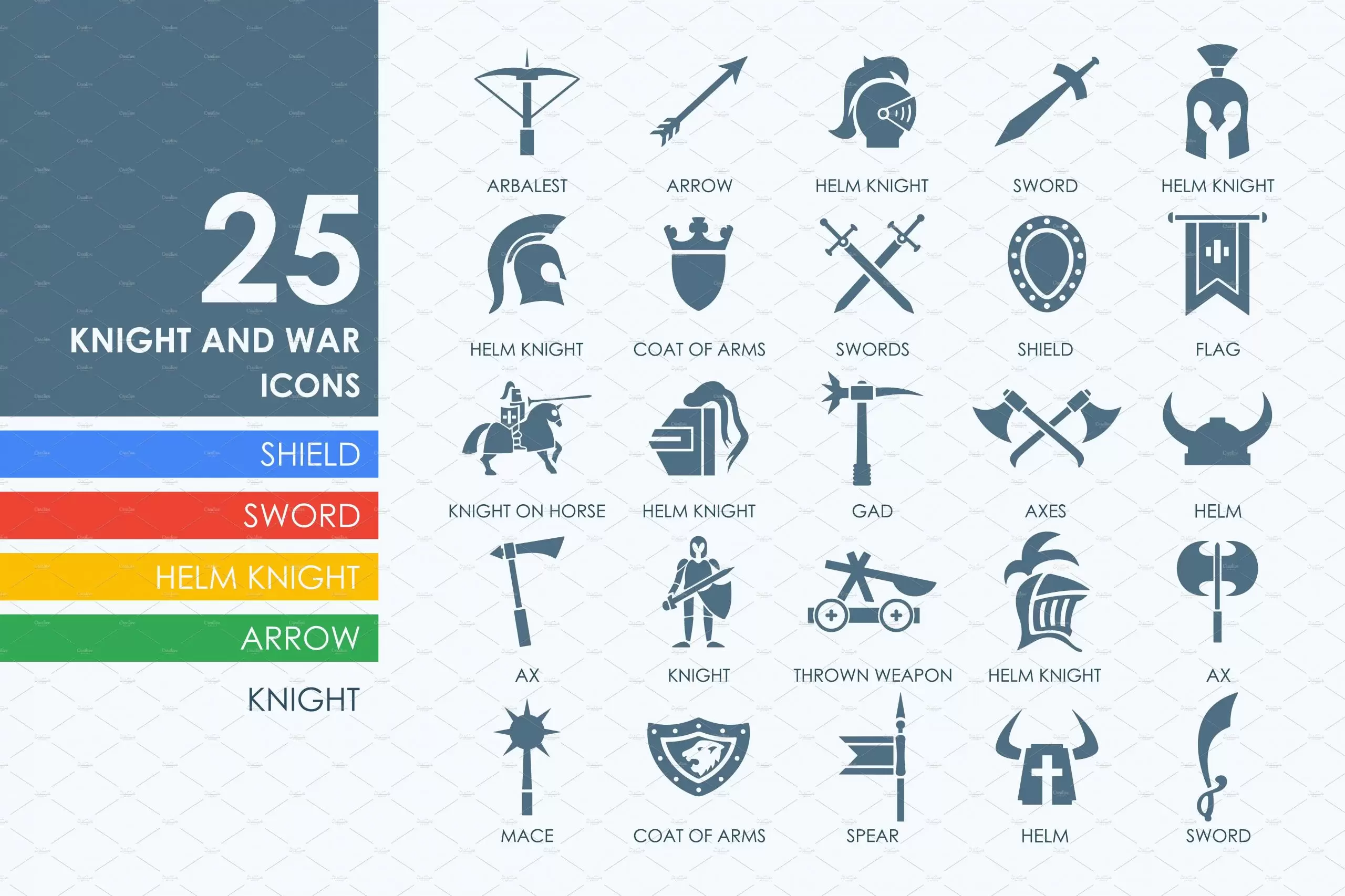 战争游戏图标素材 25 knight and war icons插图