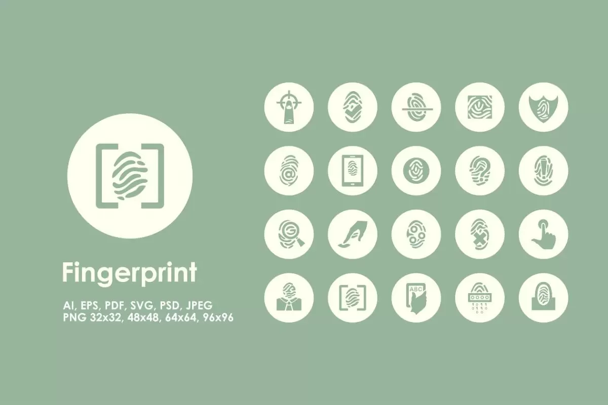 指纹图标素材 Fingerprint simple icons免费下载