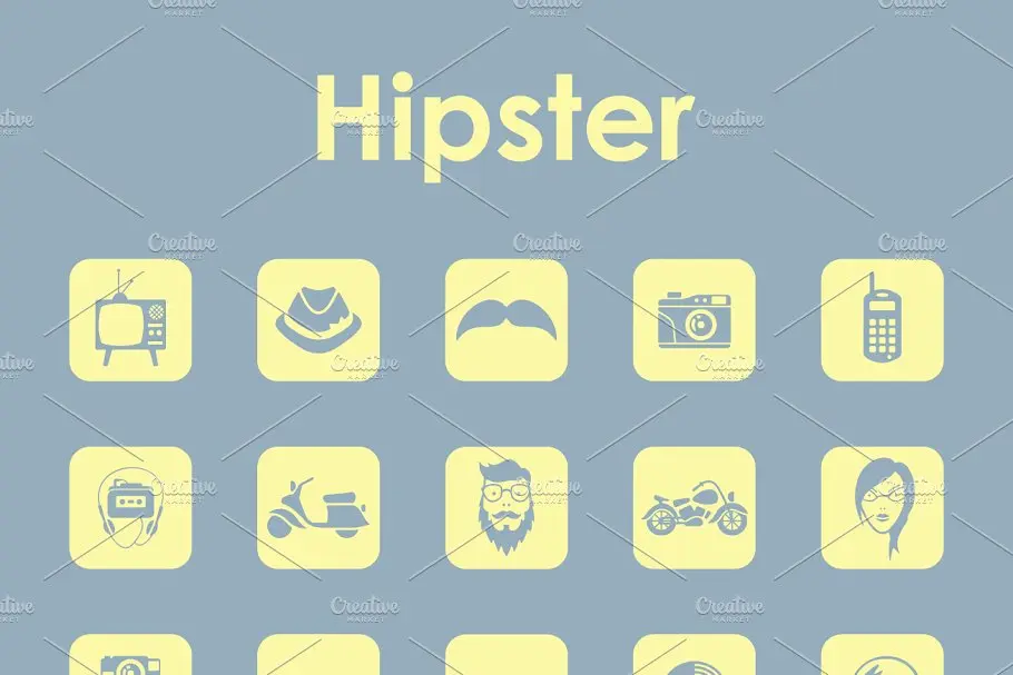 流行元素图标 hipster simple icons插图