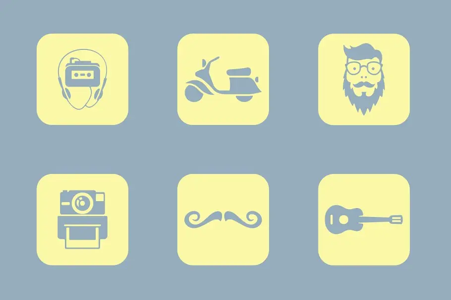 流行元素图标 hipster simple icons插图1