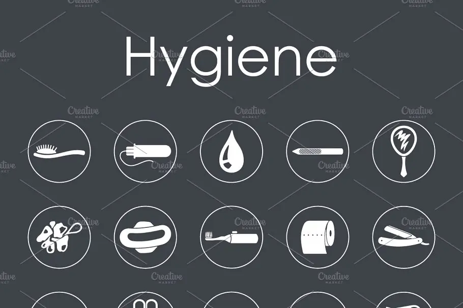 护理图标素材 hygiene simple icons插图