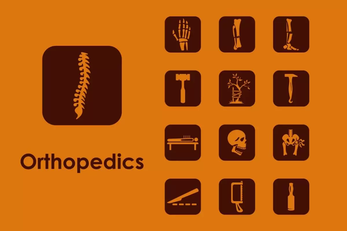 骨科图标素材 Set of orthopedics simple icons免费下载