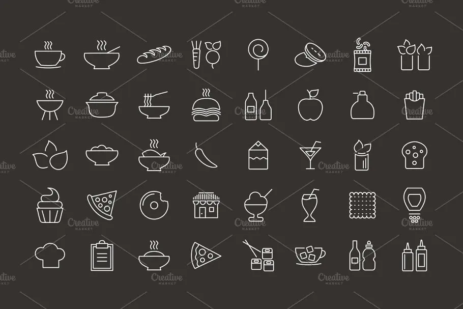 食物图标素材 Food outline icon插图1