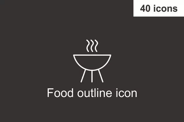 食物图标素材 Food outline icon免费下载