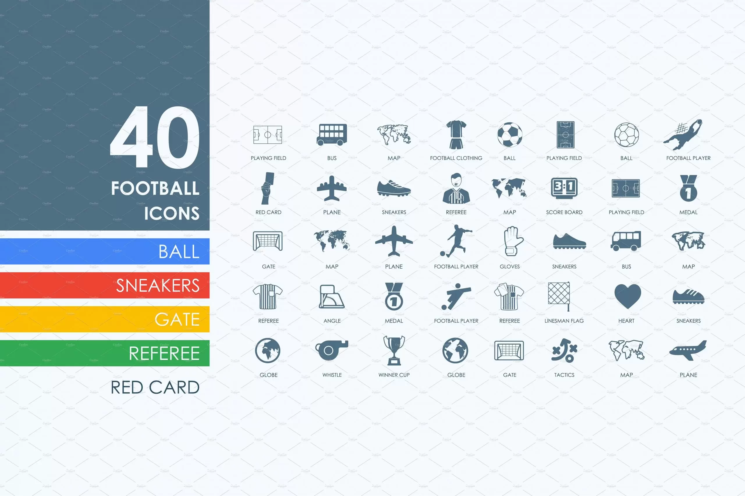 足球图标素材 40 football icons插图