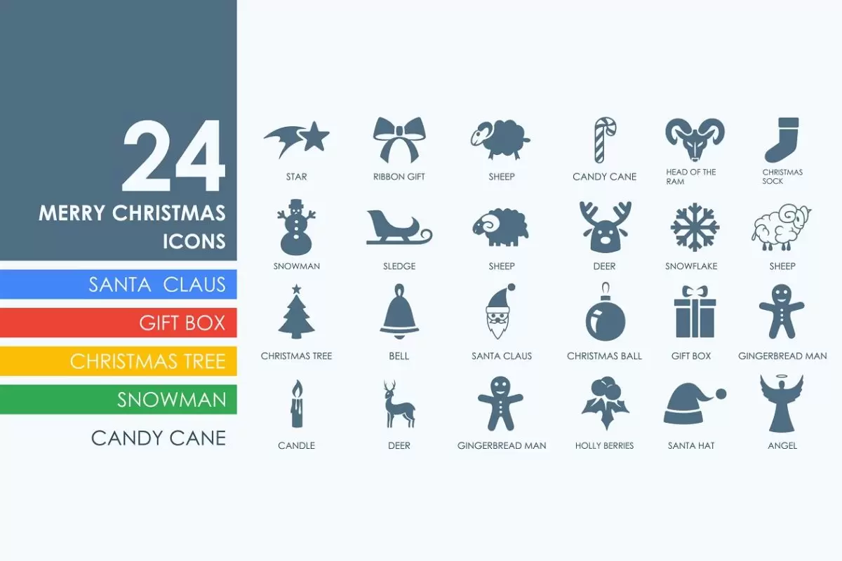 圣诞元素图标 24 Merry Christmas icons免费下载