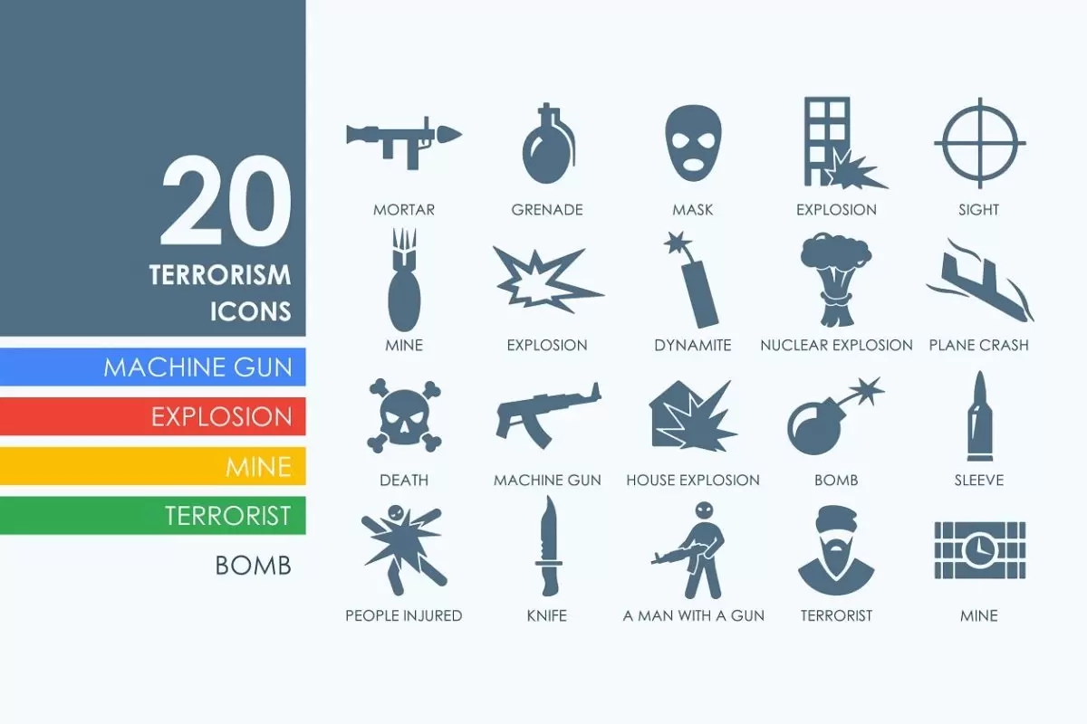 反恐图标素材 20 terrorism icons免费下载