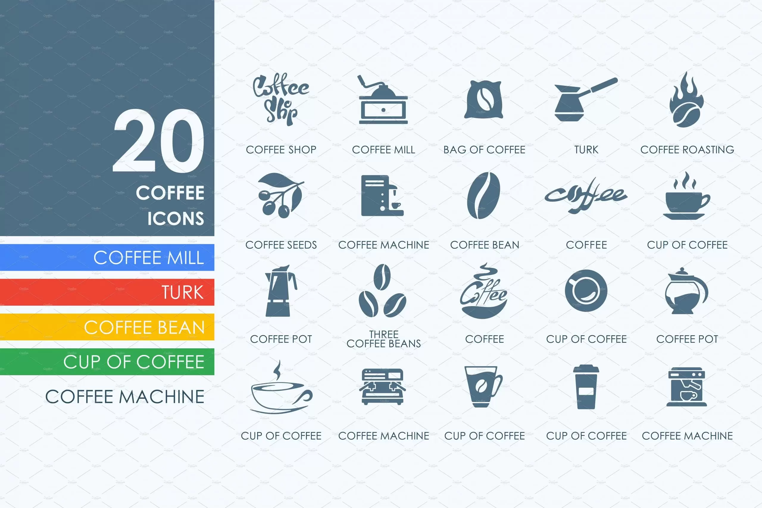 咖啡图标素材 20 Coffee icons插图