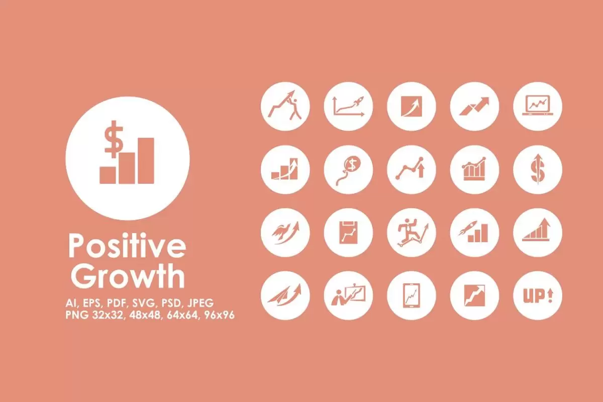 简单的正增长图标 Positive Growth simple icons免费下载