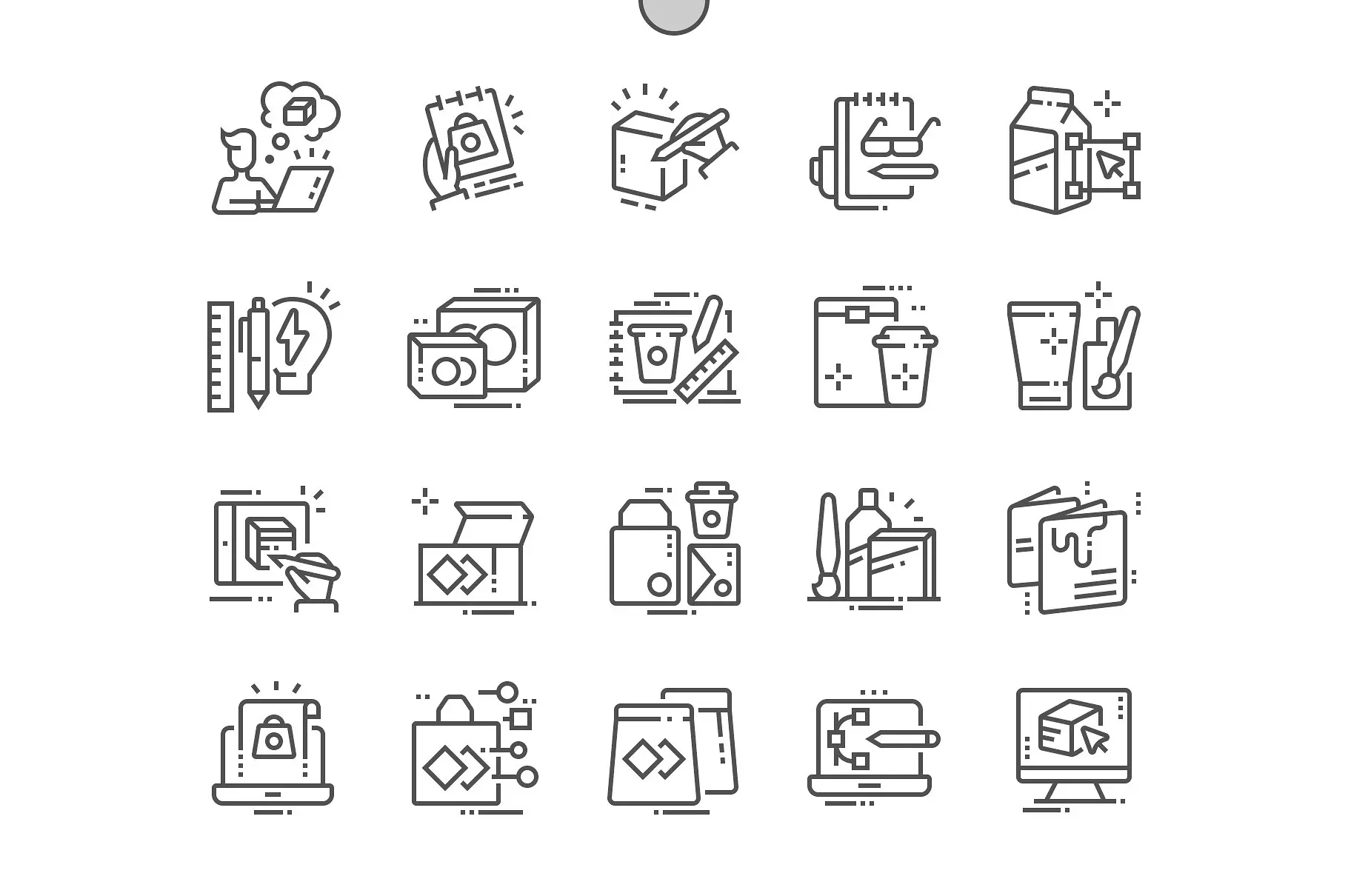 包装设计图标素材 Package design Line Icons插图