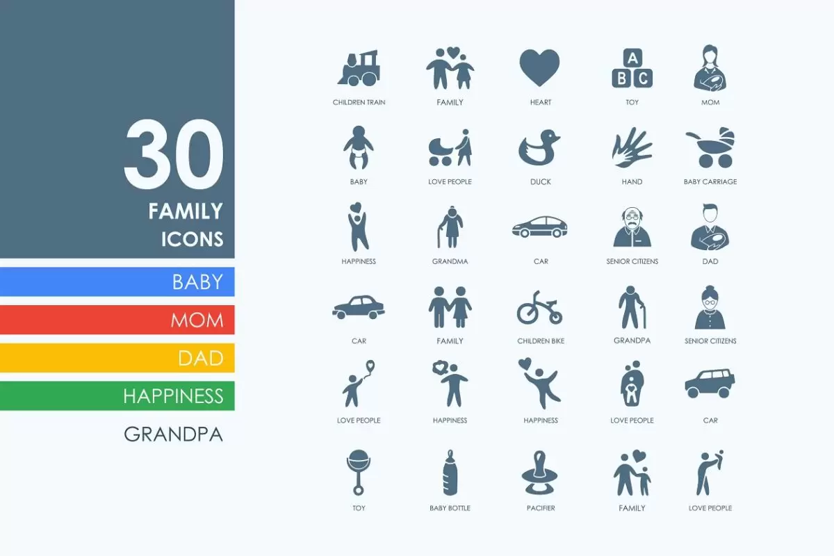 家庭图标素材 30 family icons免费下载