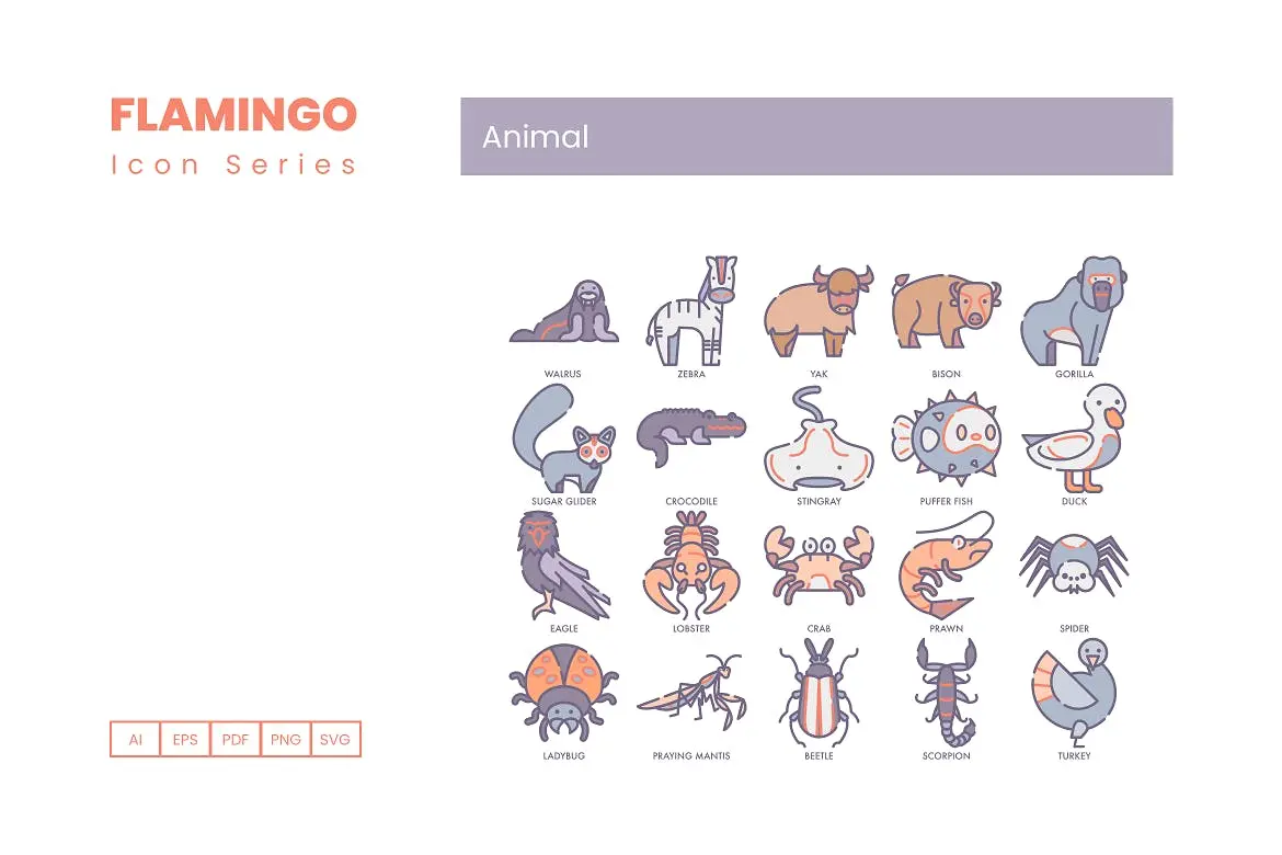 100个高品质的动物图标icon大集合（AI，EPS，PDF，PNG，SVG）插图1