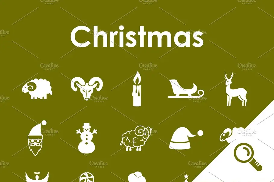 圣诞节图标素材 20 CHRISTMAS simple icons插图