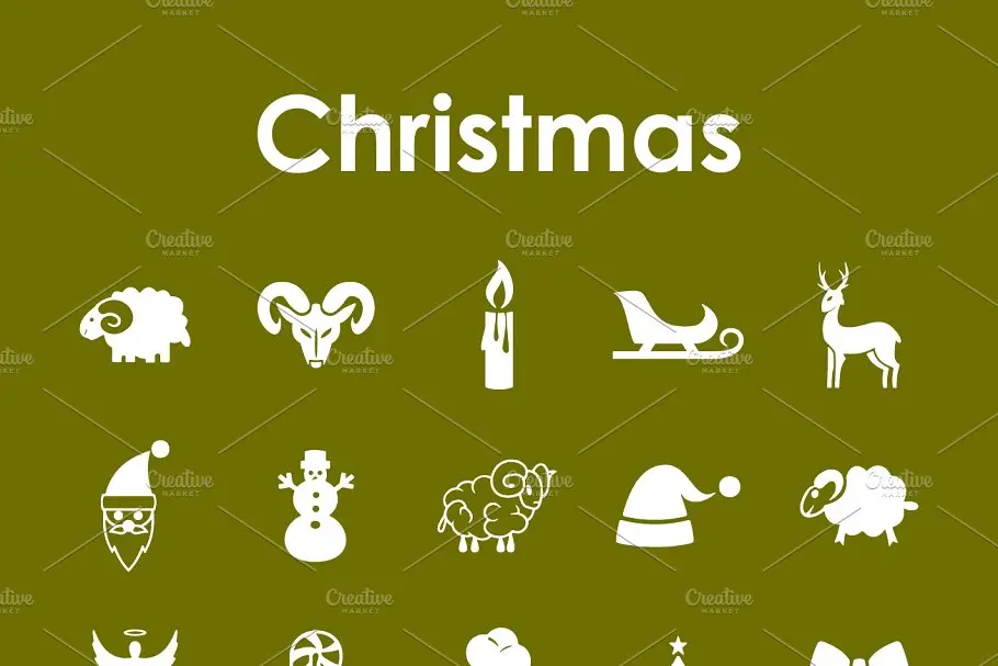 圣诞节图标素材 20 CHRISTMAS simple icons插图1