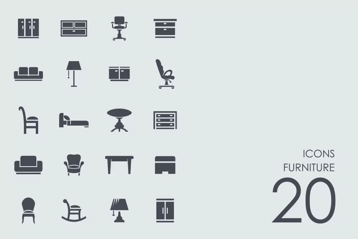 家具图标素材 Furniture icons免费下载