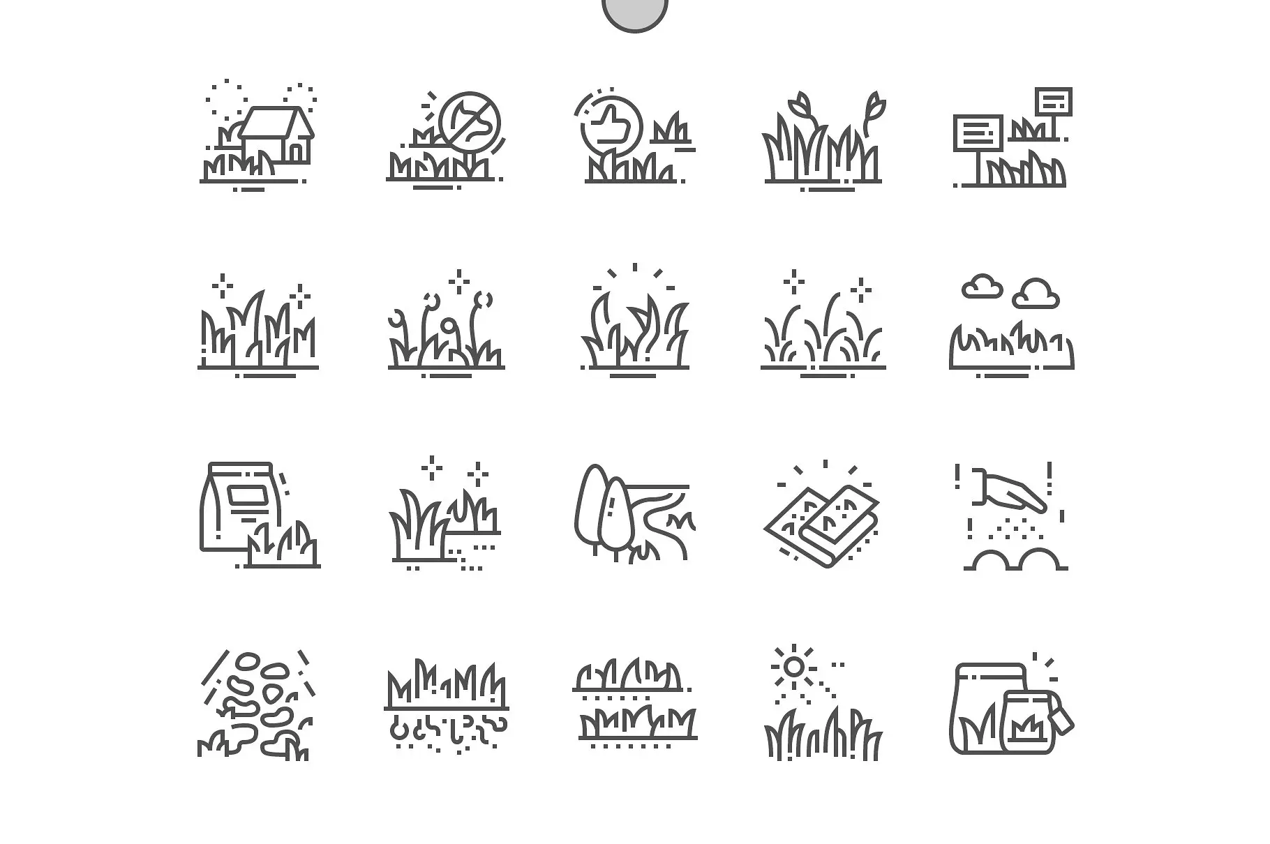 花园图标素材 Types Garden glass Line Icons插图