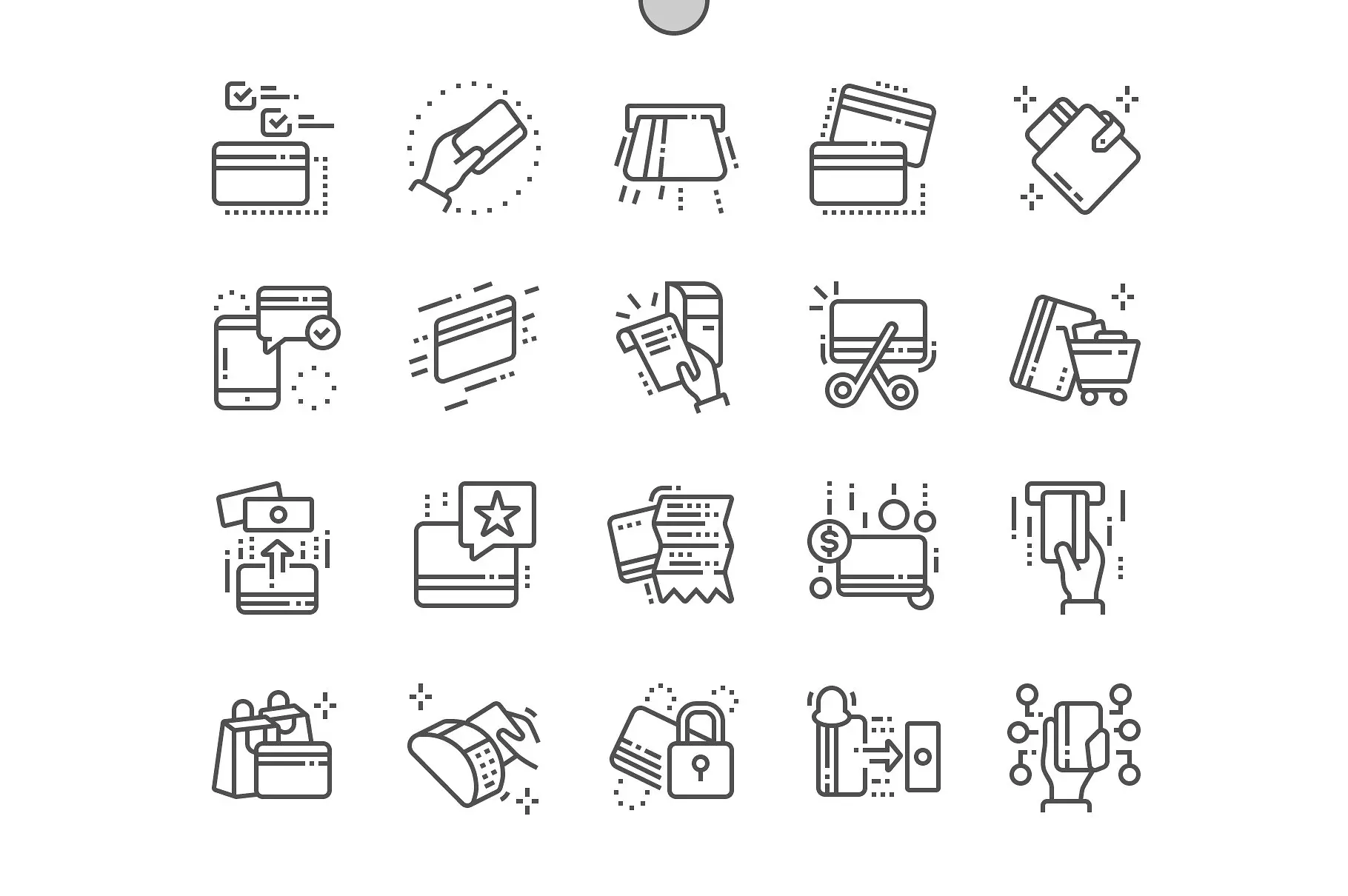 信用卡图标素材 Credit Card Line Icons插图