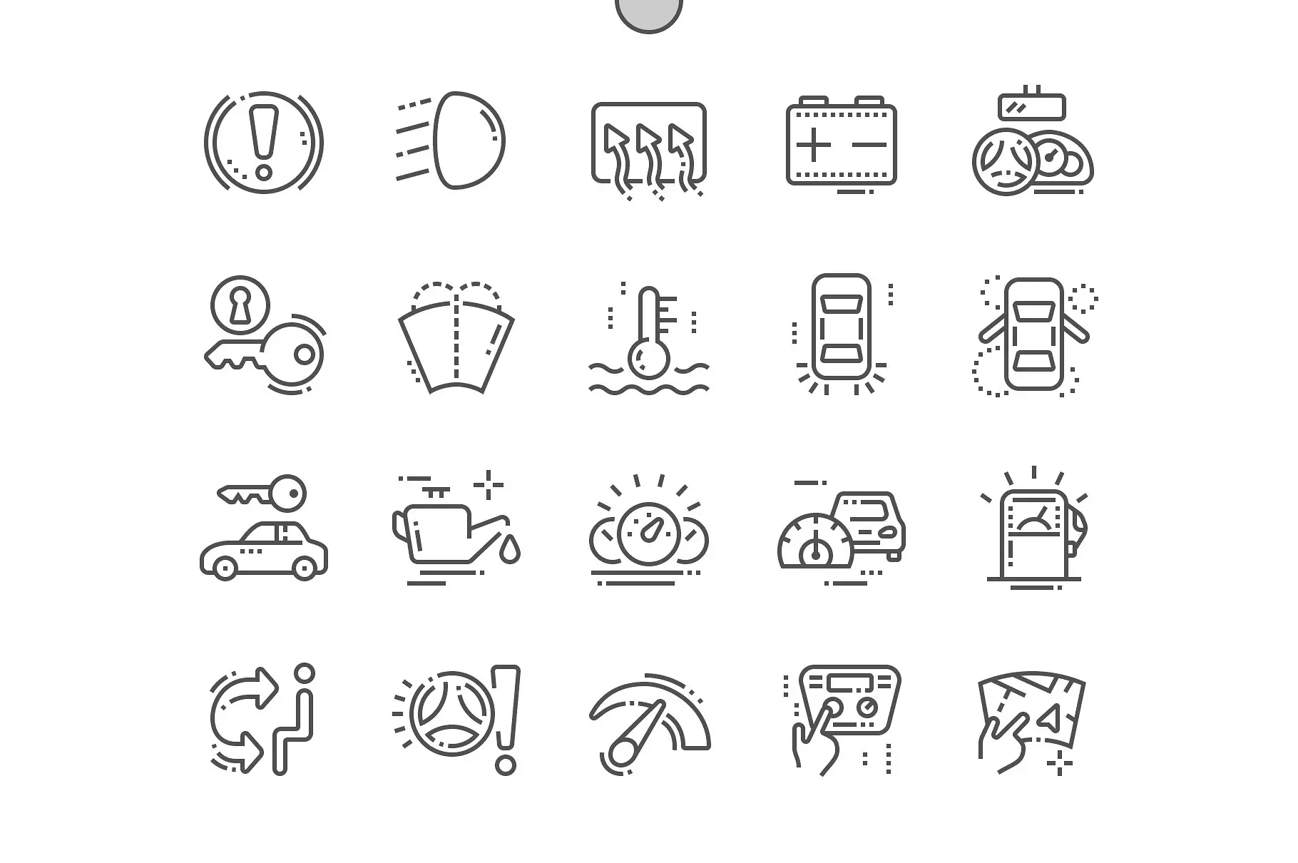 汽车仪表盘图标 Car dashboard Line Icons插图