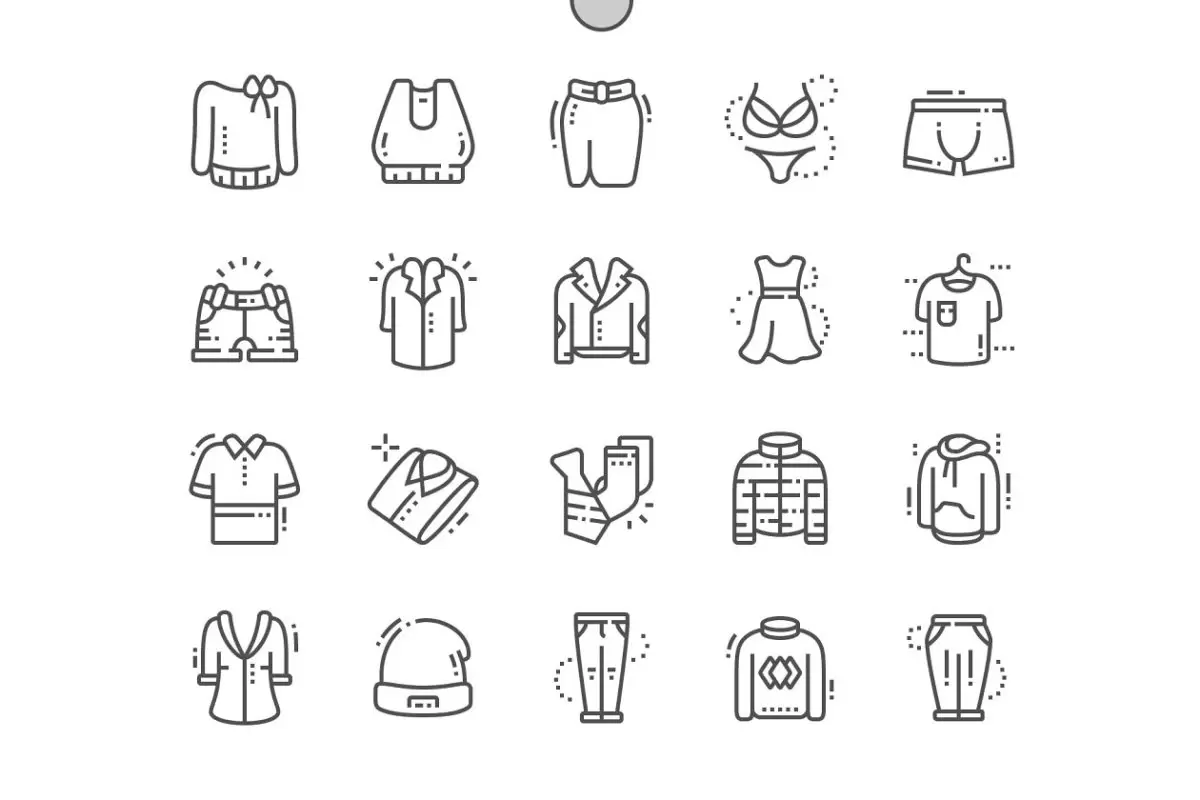 服饰图标素材 Clothes Line Icons免费下载