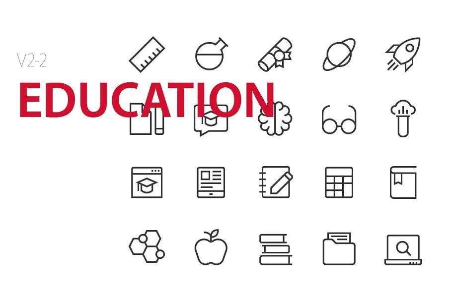 教育矢量图标素材 40 Education UI icons插图1