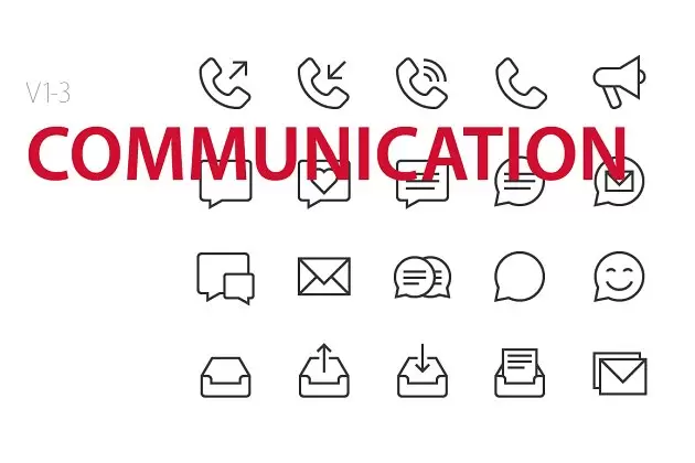 沟通矢量图标素材 60 Communication UI icons免费下载