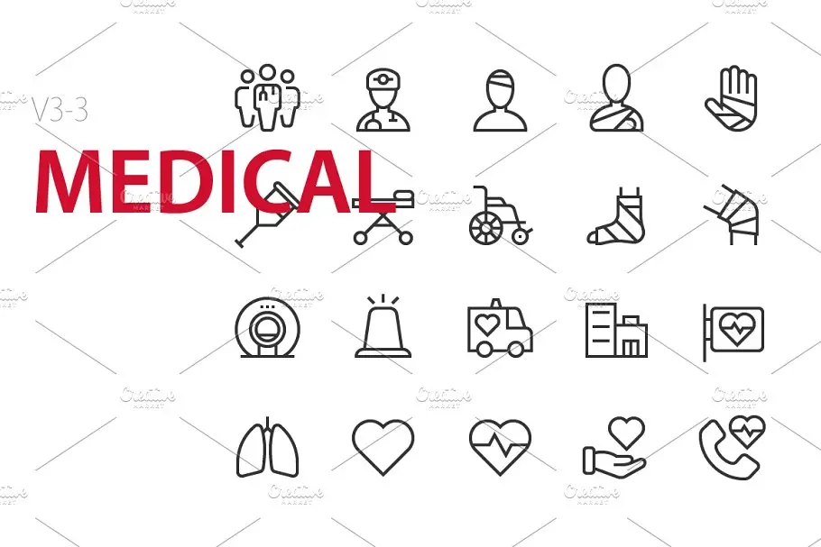 医疗用品图标素材 60 Medical UI icons插图2