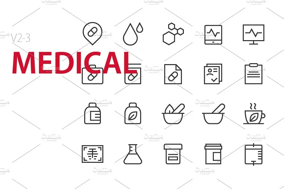 医疗用品图标素材 60 Medical UI icons插图1