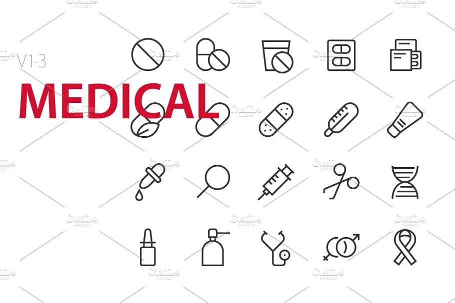 医疗用品图标素材 60 Medical UI icons插图