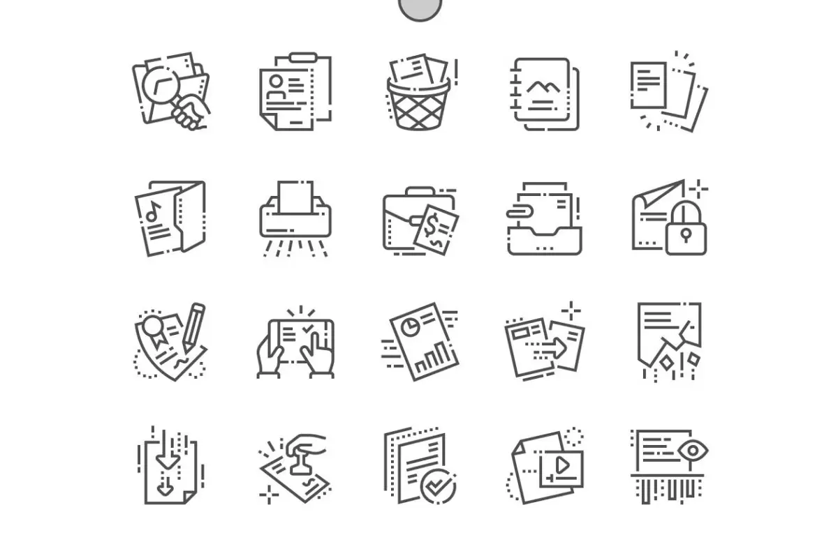 文件矢量图标素材 Documents Line Icons免费下载